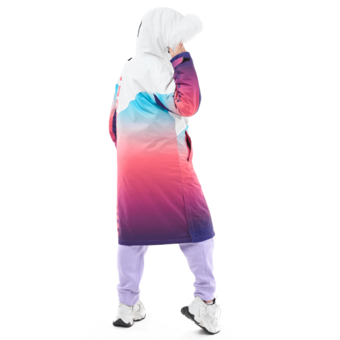 Плащ зимний Dragonfly Race Coat Winter Sunset Woman Coral - Blue