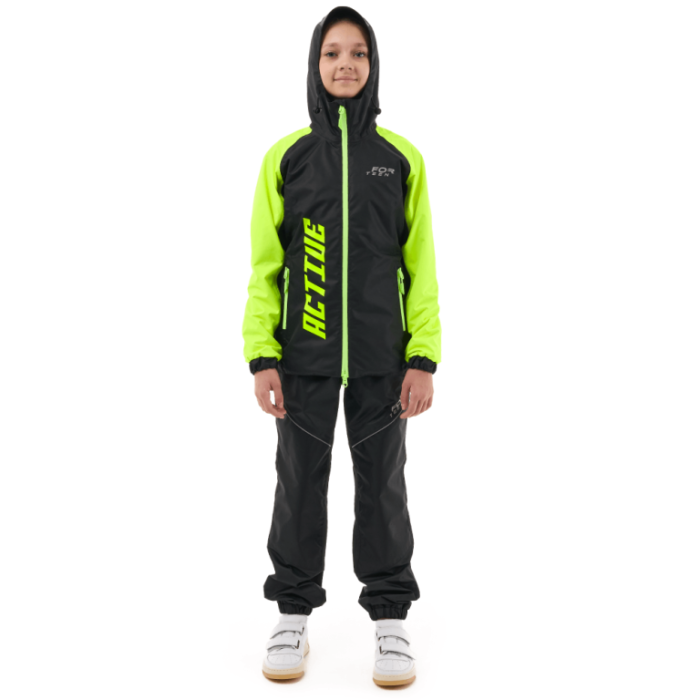 Дождевой детский комплект Dragonfly ACTIVE Teenager Black - Lime (мембрана)