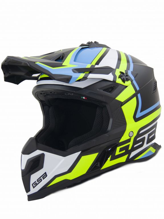 Кроссовый шлем GSB XP-20 MO Design Blu Giallo