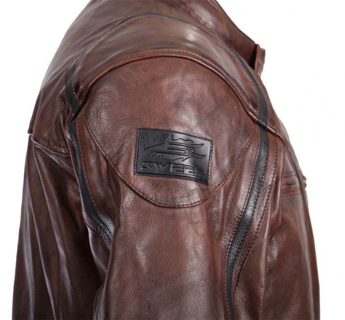 Мотокуртка Sweep Roadster кожаная, brown/black