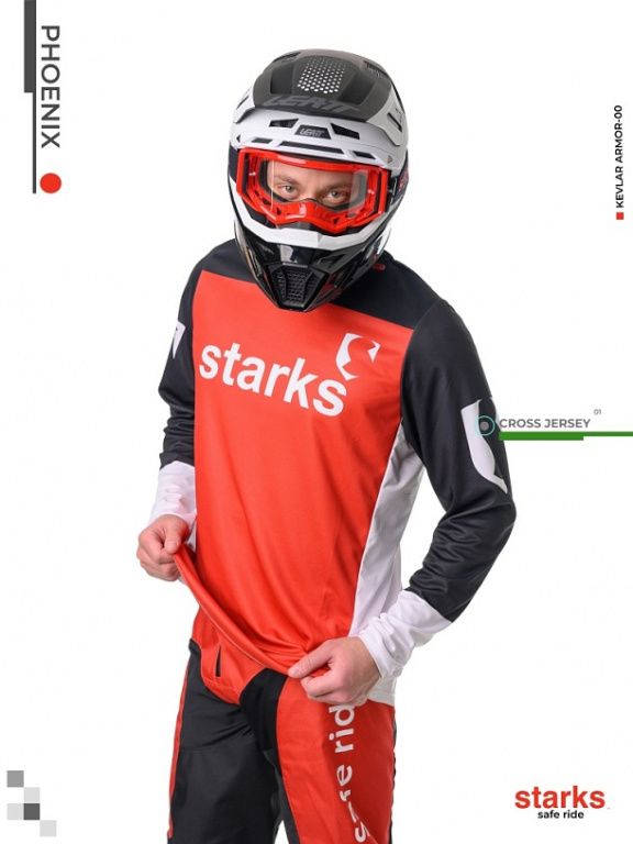 Джерси STARKS PHOENIX V2 (Кросс) Красный
