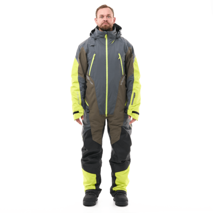 Снегоходный комбинезон Dragonfly Extreme 2.0 Man Grey - Brown - Lime Утепленный (100)