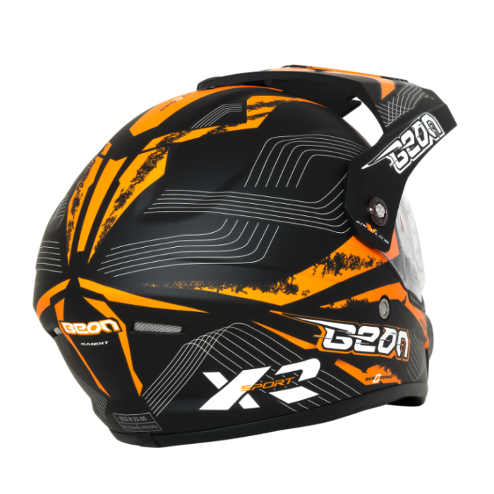 Шлем Beon B-600 Mat Black/orange
