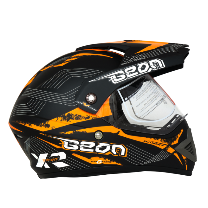 Шлем Beon B-600 Mat Black/orange