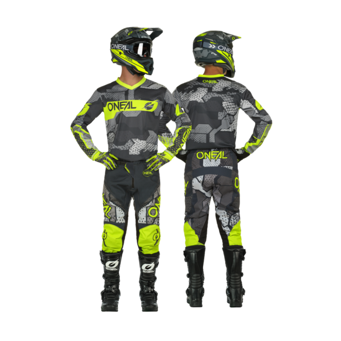 Джерси детская Oneal Element Camo V.22, серый/желтый