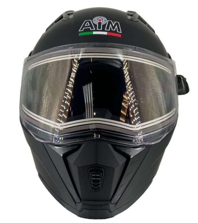 Шлем снегоходный с электрическим подогревом AiM JK906 Black Matt