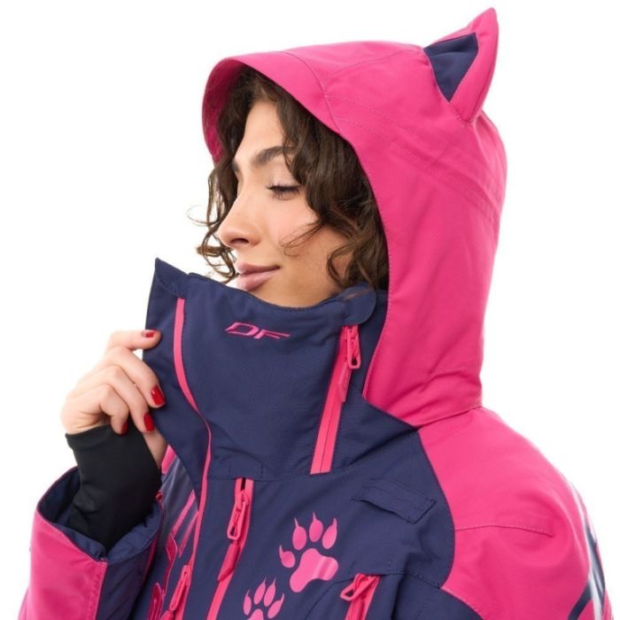 Снегоходный Утепленный комбинезон Dragonfly Extreme Woman Dark Blue - Pink Cat