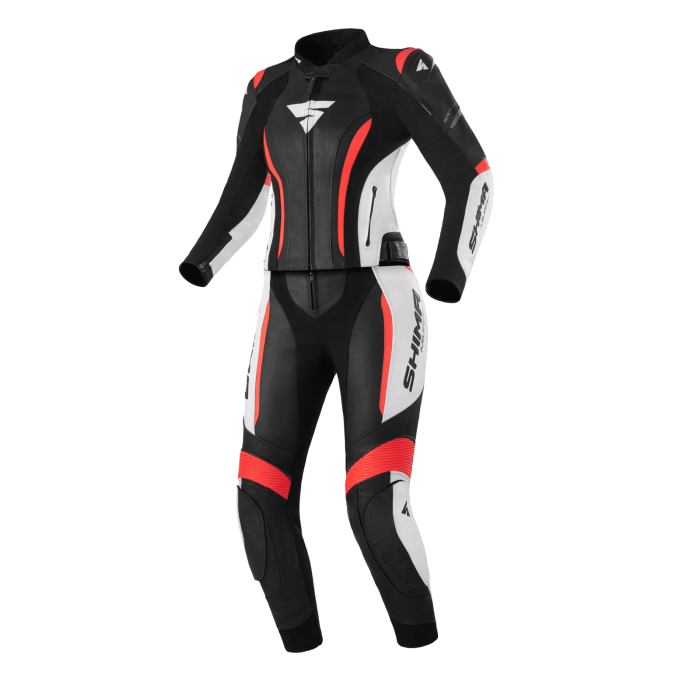 Мотоштаны кожаные женские Shima Miura 2.0 Red/fluo