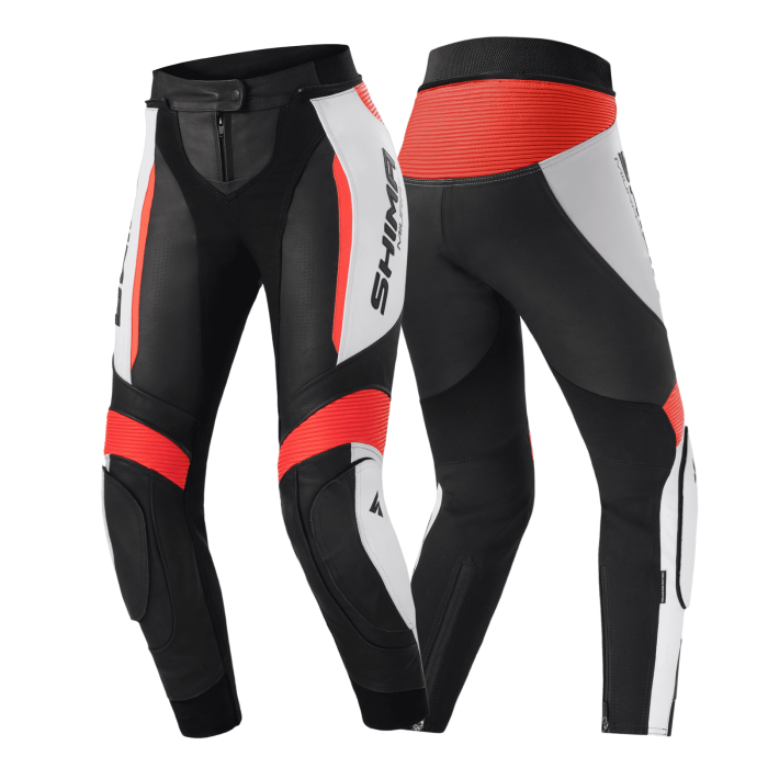 Мотоштаны кожаные женские Shima Miura 2.0 Red/fluo