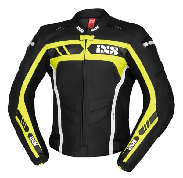 Мотокуртка кожаная IXS Sports Ld Jacket RS-600 1.0, Чёрный/Жёлтый