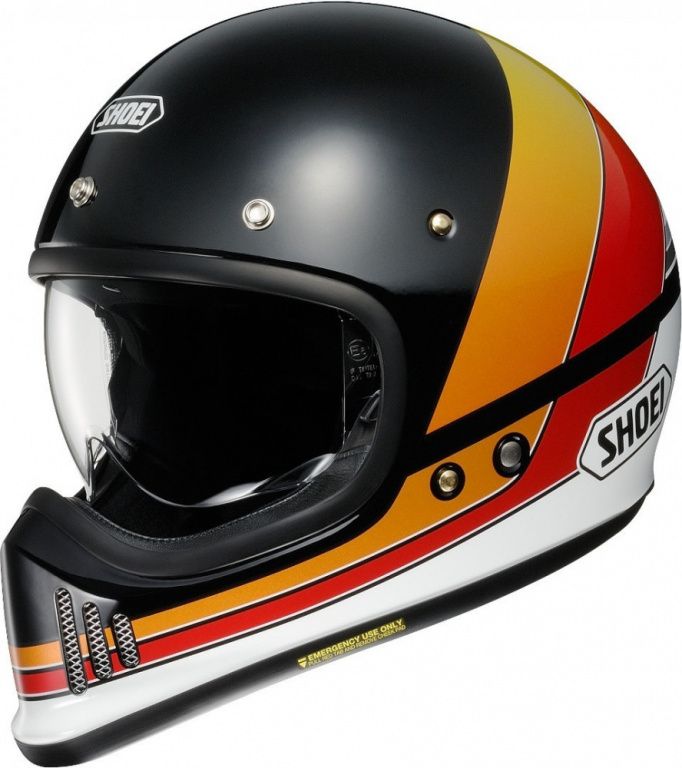 SHOEI Мотошлем EX-ZERO EQUATION, черно-бело-оранжево-красный, TC-10