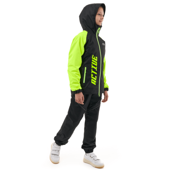 Дождевой детский комплект Dragonfly ACTIVE Teenager Black - Lime (мембрана)