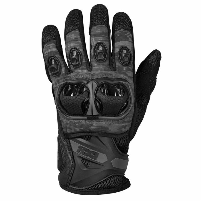 Перчатки кожаные IXS Tour LT Gloves Montevideo Air, чёрный/серый