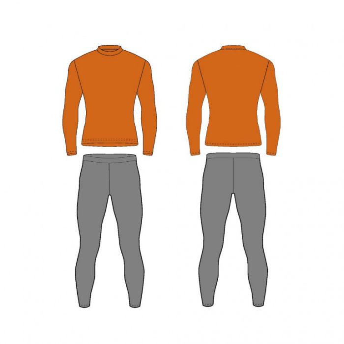 Детское Термобелье зимнее с высоким воротом Dragonfly Orange - Gray
